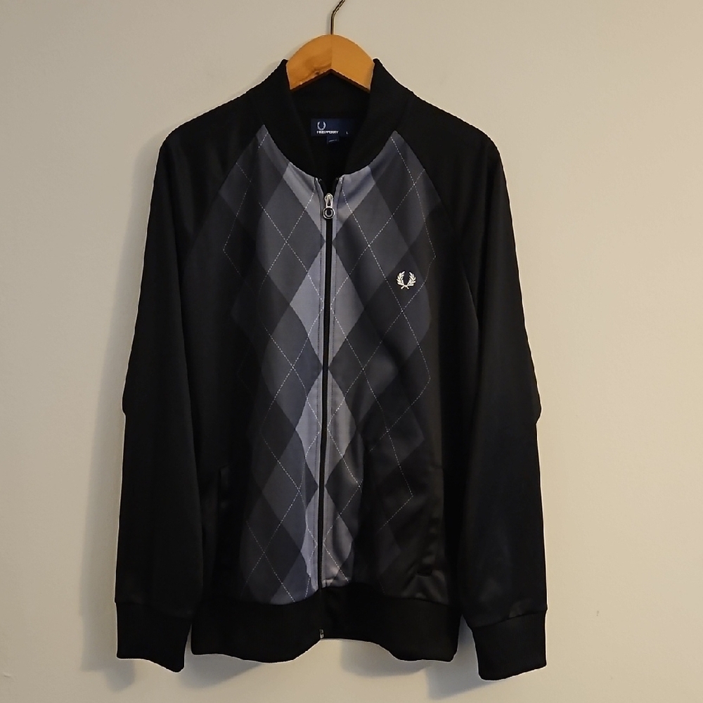 Fred Perry Black and Gray Men's Jacket